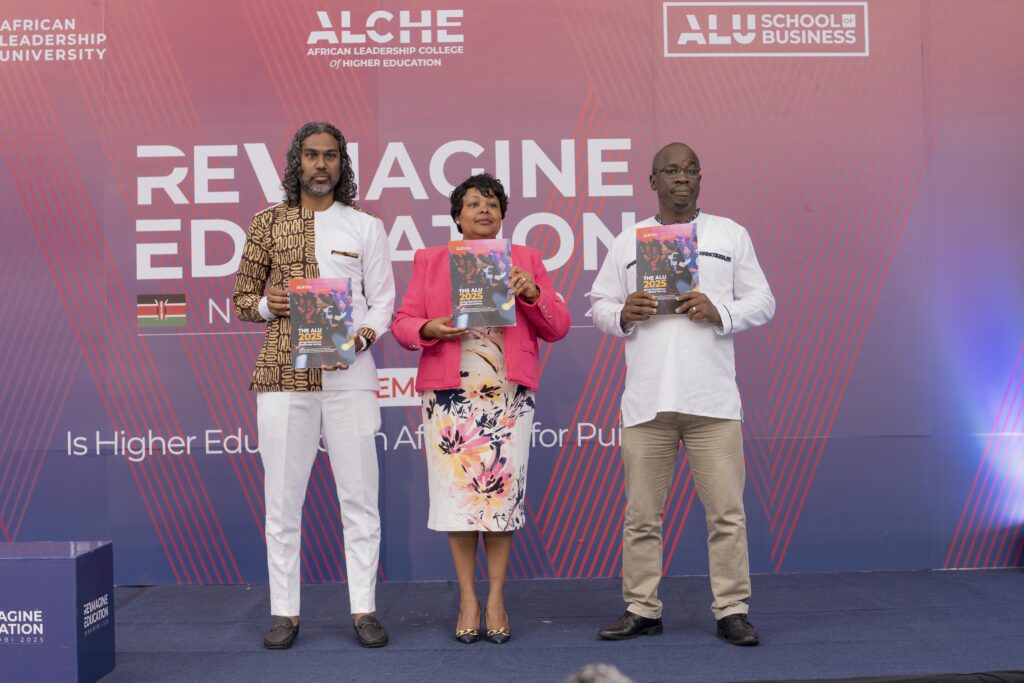 Veda Sunassee, Mercy Wanjau and Dr. Joshua Malit unveiling the ALU workforce survey